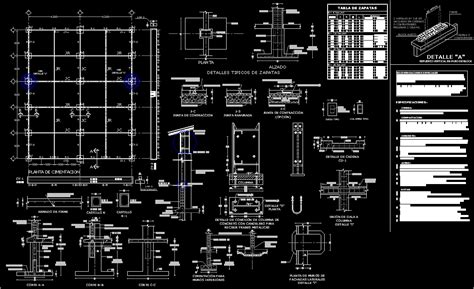 Detalles De Cimentacion En AutoCAD Librería CAD