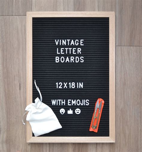 Vintage Changeable Letter Board 12 X 18 Inches Black Felt Etsy