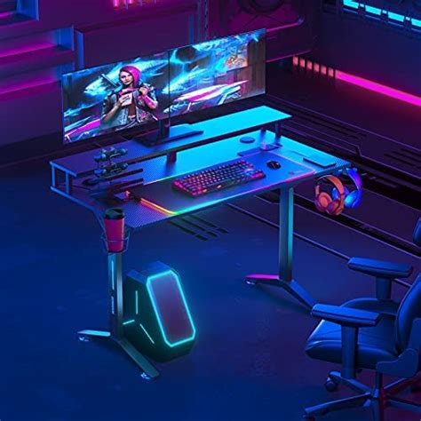 Seven Warrior Gaming Desk 40inch With Rgb Mouse Pad And Power Outlet