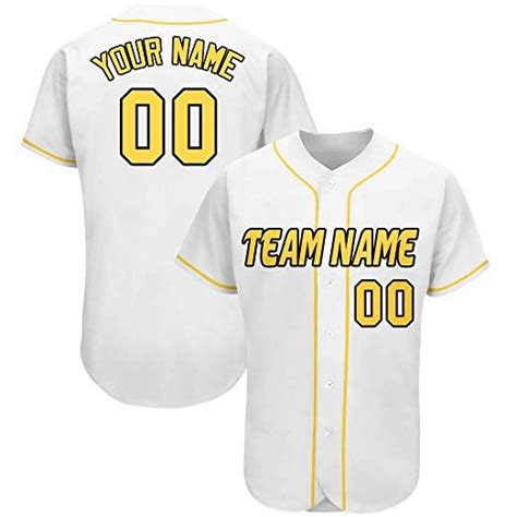 1999 2499 Custom White And Yellow Baseball Jersey Embroidered Team