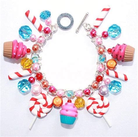 Cupcake And Lollipops Candy Charm Bracelet In Multiple Colours Katy