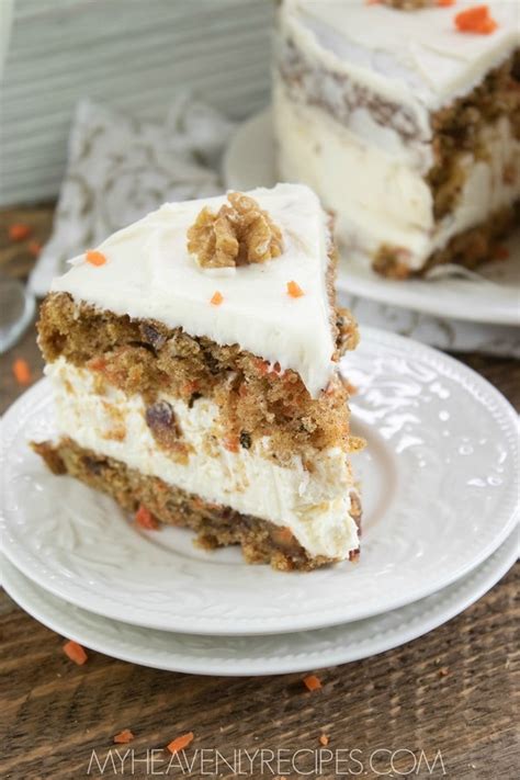 Carrot Cake With A Cheesecake Layer My Heavenly Recipes