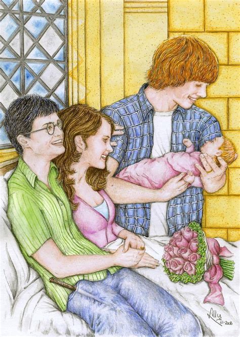 Harry With Hermione And Ron And Baby Rose Harry Potter Photo