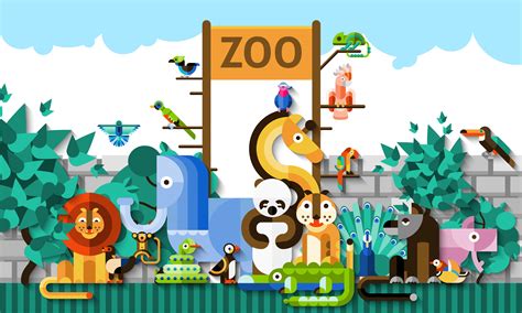 Zoo Background Illustration 427950 Vector Art At Vecteezy