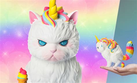 Strange Cat Unicat Rainbow Ice Cream Vinyl Collectible By Soap Studio