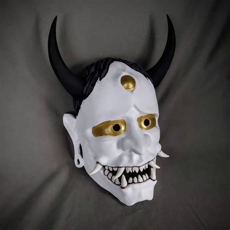 Hannya Mask Wearable White Oni Mask Noh Mask Etsy
