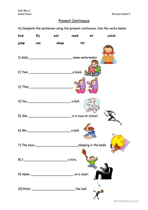 Present Continuous English ESL Worksheets For Distance Learning And