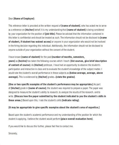 Academic Reference Letter Templates 5 Free Word Pdf Format Download