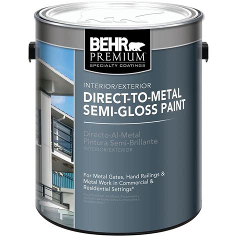 Behr Premium 1 Gal Black Semi Gloss Direct To Metal Interiorexterior