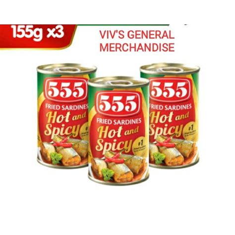 555 Fried Sardines Hot And Spicy 155g X 3s Shopee Philippines