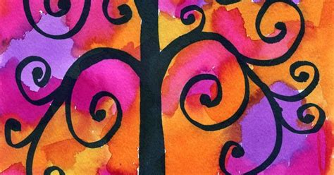 Art Projects For Kids Klimt Watercolor Tree Art At