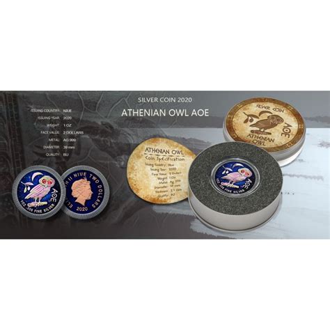 Uc Coins Buy Niue 2020 2 Athenian Owl Night Sky 1 Oz Silver Coin