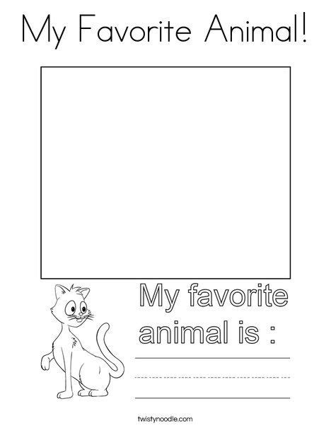 My Favorite Animal Coloring Page Twisty Noodle All About Me
