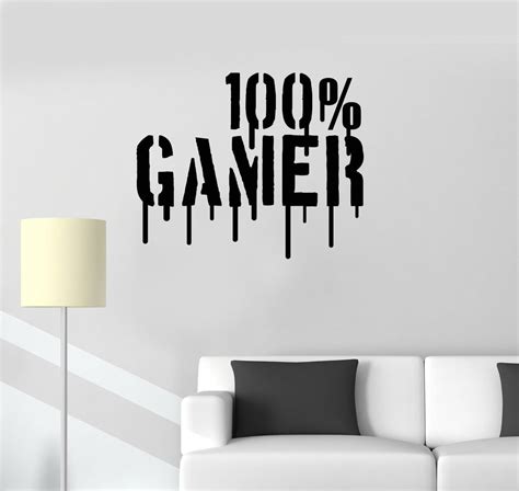 Gamer Wall Vinyl Decalvideo Games Playroom For Boys 100 Gamer Sticker