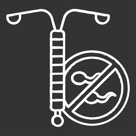 Intrauterine Device Chalk Icon Vaginal Coil For Woman Preservative