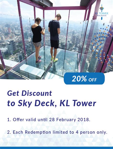 Any child below the age of 4 years does not need to get a kl tower ticket. KL Tower - Promo Code
