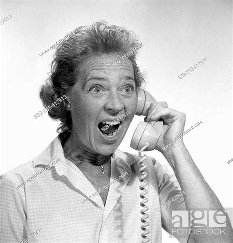 Mature Woman Yelling On Telephone Stock Photo Picture And Rights Managed Image Pic Ssb