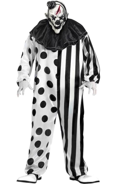 Black And White Creepy Clown Png Clown Halloween Costumes Clown