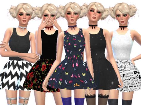 Pastel Gothic Mini Dresses The Sims 4 Catalog