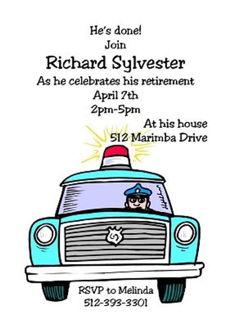 Need some help with retirement party planning? Items similar to Police retirement party invitations-852 ...