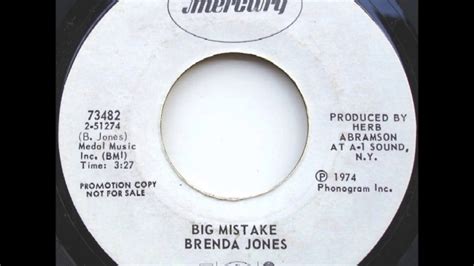 Brenda Jones Big Mistake Youtube