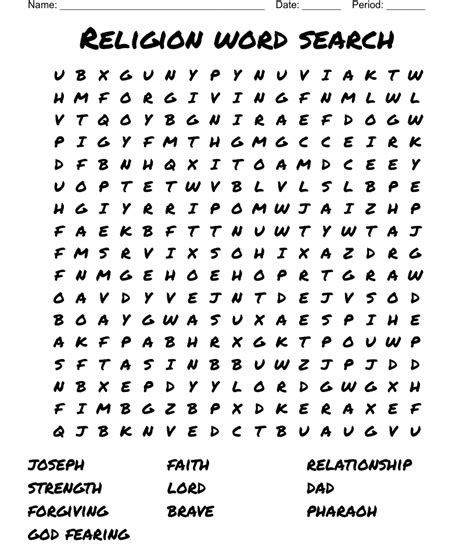 Religion Word Search Wordmint