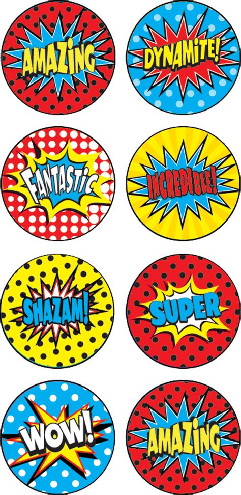 Superhero Mini Stickers Tcr5642 Teacher Created Resources