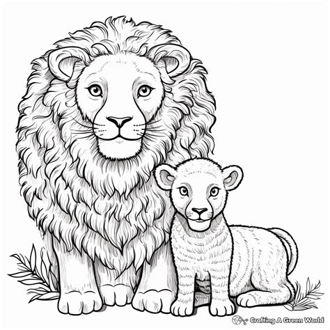 Lion And Lamb Coloring Pages Free And Printable