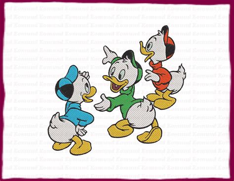 Huey And Dewey And Louie Ducktales Fill Embroidery Design 11 Etsy
