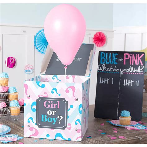 small pink and blue gender reveal box 11 1 2in party city