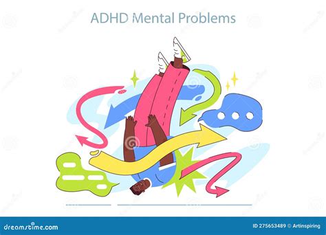 Adhd Symptom Attention Deficit Hyperactivity Disorder Signs Stock