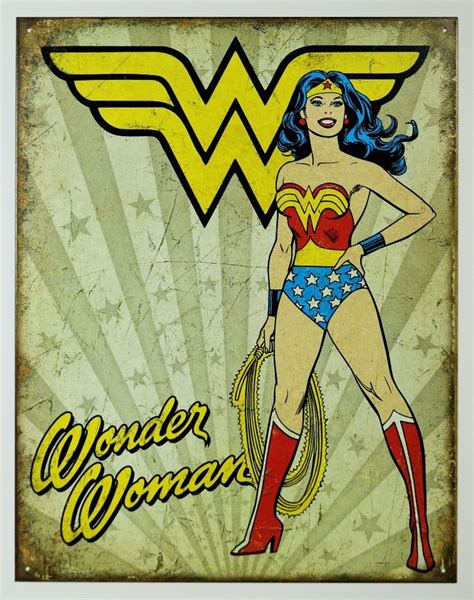 vintage style wonder woman tin sign dc comics justice league retro 27a wonder woman wonder
