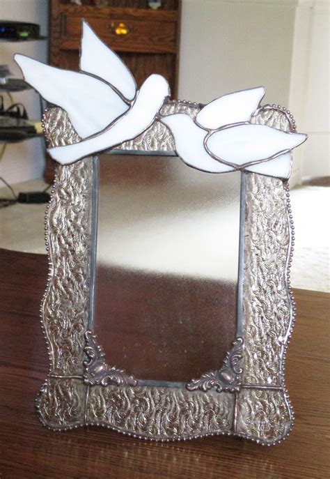 Stained Glass Wedding Picture Frame With Clear Granite Glass Stained Glass Mirror Stained