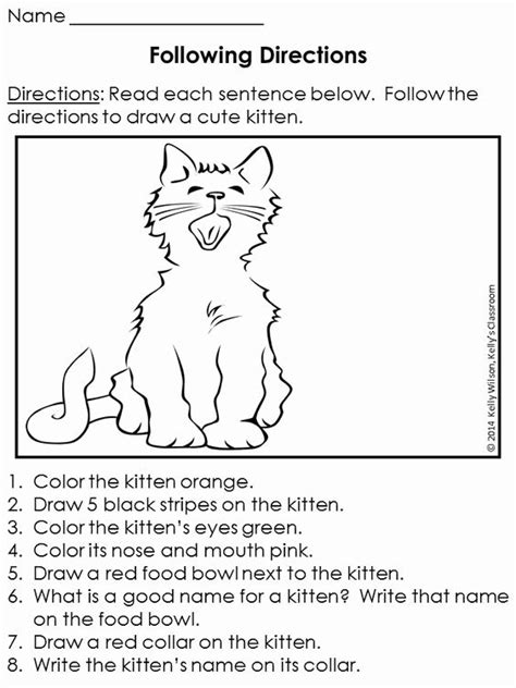 Follow Directions Worksheet For Kids