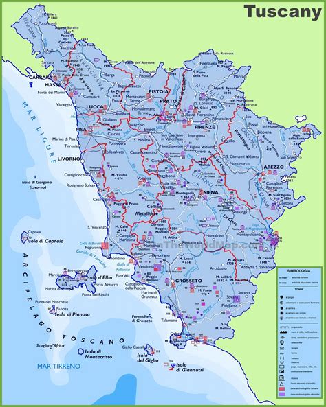 Toscana Mappa Cartina Della Citta Mappa Cartina Italia Geografica My