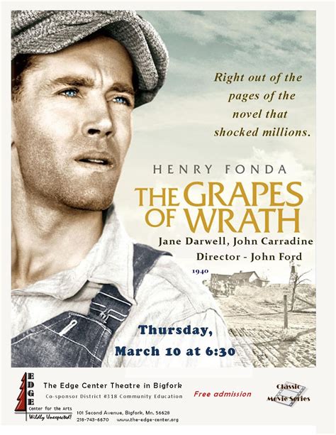 Edge Center For The Arts Henry Fonda In The Grapes Of Wrath March