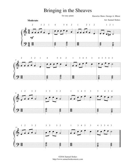 Bringing In The Sheaves Easy Piano Sheet Music Free Music Sheet
