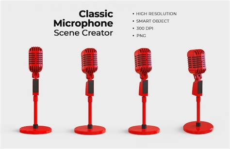 Premium Psd Classic Microphone Scene Creator