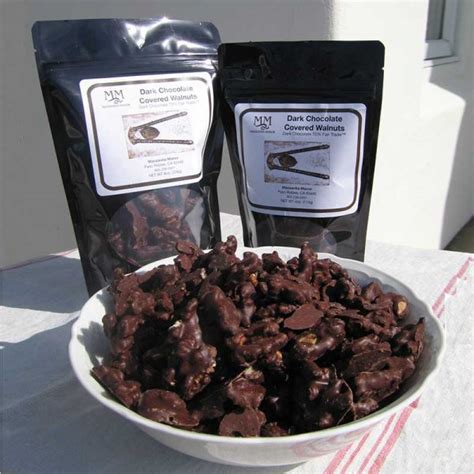 Fair Trade Dark Chocolate Covered Walnuts Manzanita Manor Organics