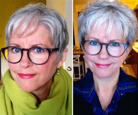 gray hair pixie short hairstyles for over 60 with glasses 21 best short haircuts for women