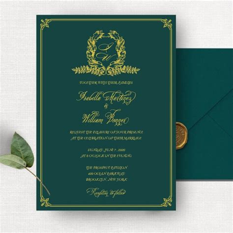 Wedding Invitations Emerald Green