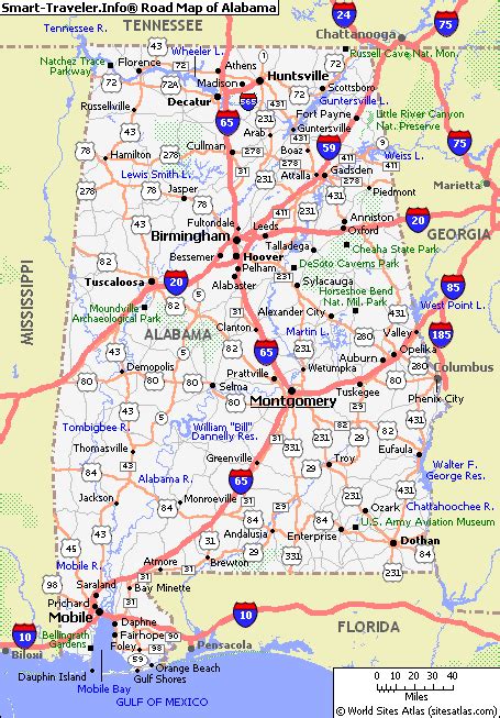 Detailed Map Of Alabama