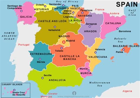 Free Spain Map Map Of Spain Free Map Of Spain Open Source Map Of
