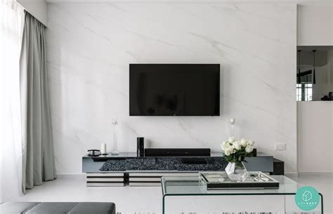 Marble Tv Feature Wall Mounted Tv No Console Feature Wall Living