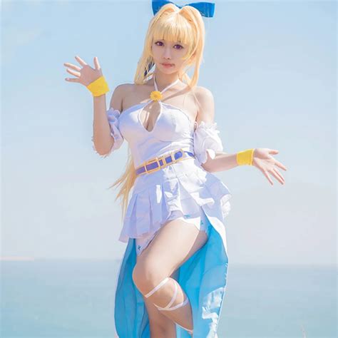 Japanese Anime Cautious Hero Ristarte Cosplay Costumes Women Sexy White Dress Halloween Carnival