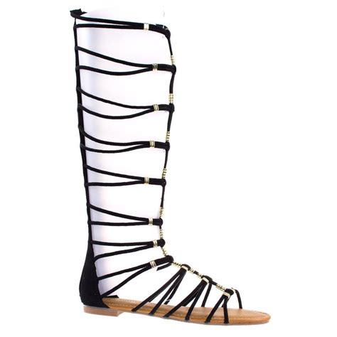 Magical13s By Bamboo Gladiator Flat Open Toe Strappy Sandal Roman