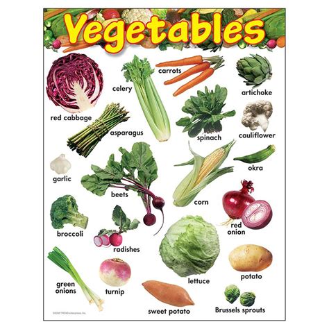 Knowledge Tree Trend Enterprises Inc Vegetables Learning Chart 17