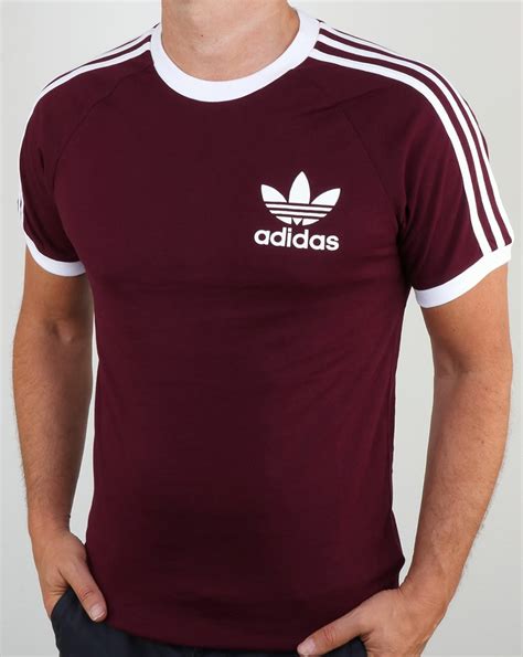 Buy online, delivered to your door. Adidas Originals CLFN T Shirt Maroon3 stripes,originals ...