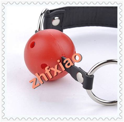 Pu Leather Red Mouth Ball Gag Costume Breathable Mouth Harness Ball Bondage Restraints Open