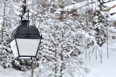 Lantern In Snowy Landscape Stock Photo Image Of Winter 22584746